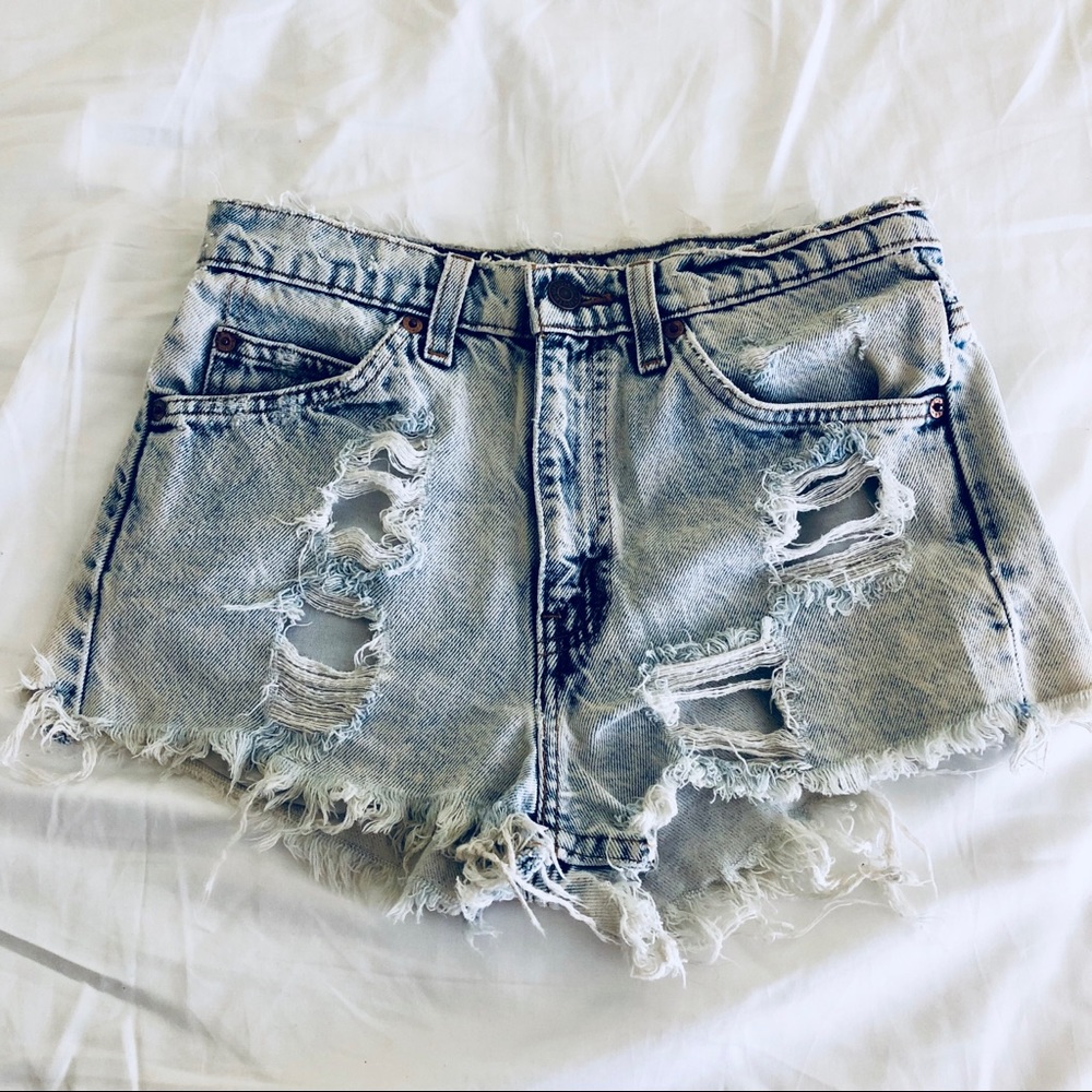 Vintage Levi Orange Tab Cut Off Destroyed Shorts